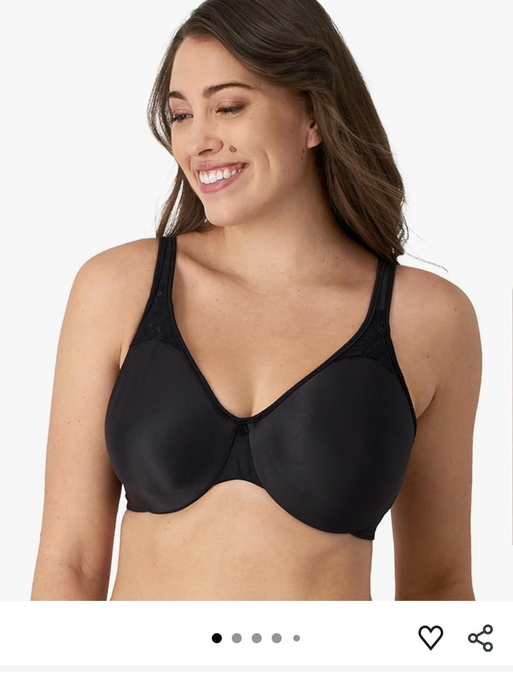 Bali Smooth Full-Coverage Black Underwire Bra 40C
